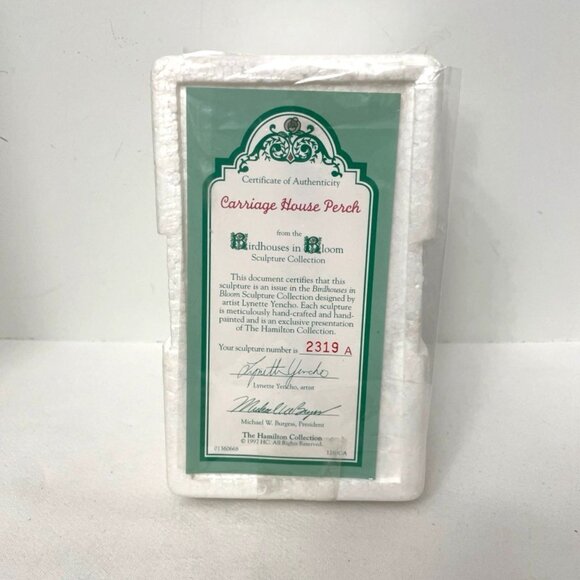 Vyg Carriage House Perch Figurine Hamilton Collection Birdhouses in Bloom 1997 - Picture 7 of 7